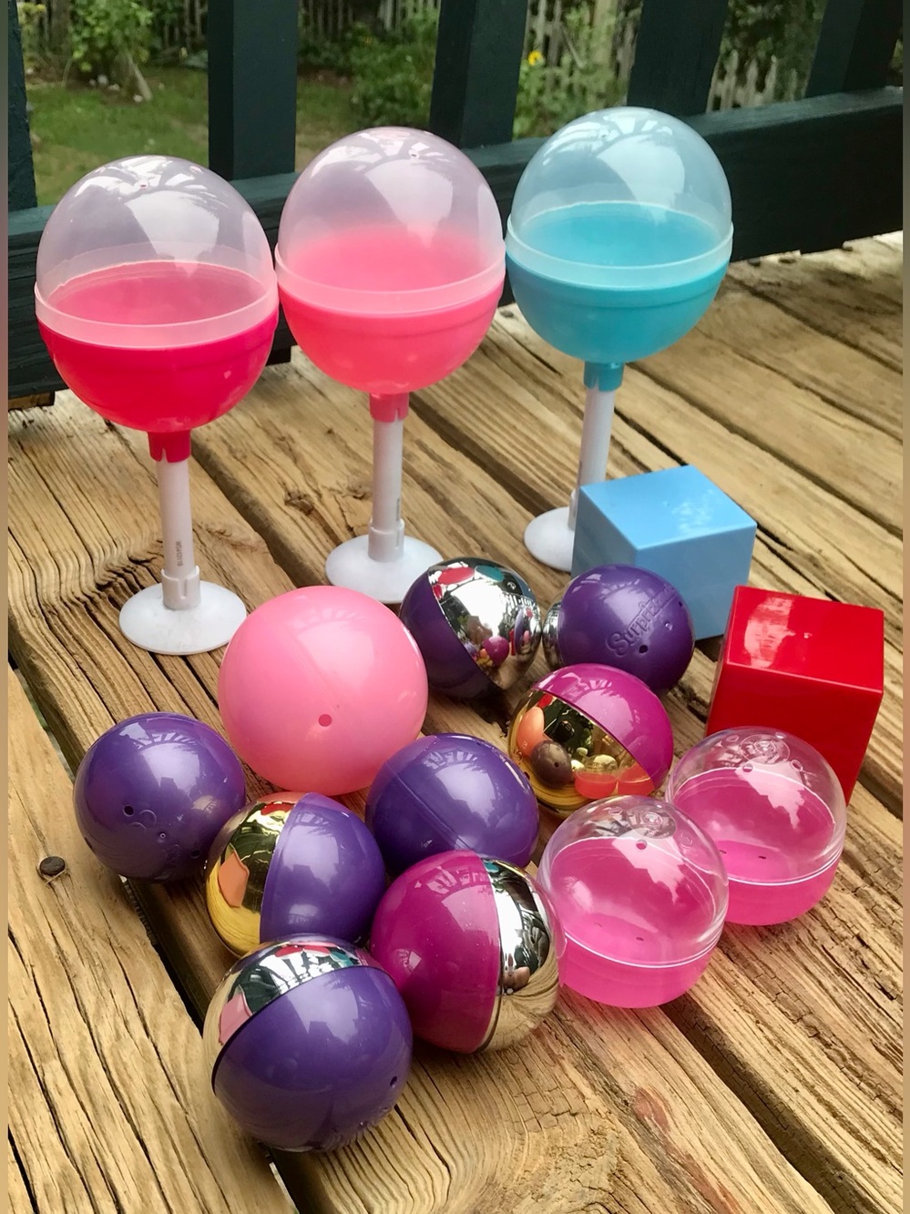 Lot Empty Plastic Surprise Ball Eggs SURPRIZAMALS Pikmi Pop Lollipop Stand Balls